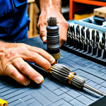 Inspecting Carbon Brushes**

"A handyman in appropriate work attire, examining the carbon brushes of a drill in a workshop, tools neatly arranged on a workbench, fully clothed, safe for work, professional, perfect anatomy, proper finger count, high resolution, appropriate content, family-friendly."

**