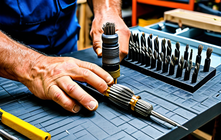 Inspecting Carbon Brushes**

"A handyman in appropriate work attire, examining the carbon brushes of a drill in a workshop, tools neatly arranged on a workbench, fully clothed, safe for work, professional, perfect anatomy, proper finger count, high resolution, appropriate content, family-friendly."

**